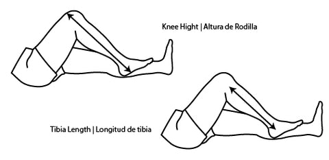 how to measure knee height tibia length