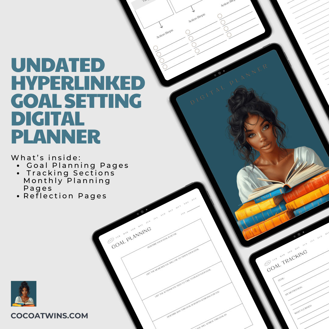 Goal Seeker Undated Hyperlinked Planner | Undated, Hyperlinked, Digital | One-Buyer. Zero Restrictions
