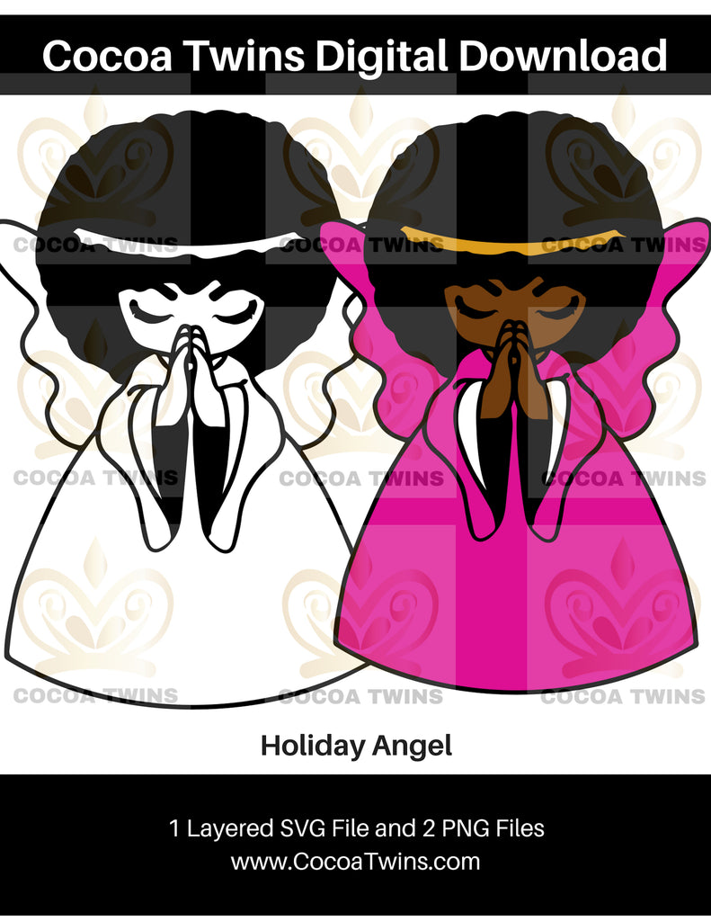 Download Digital Download Holiday Angel Svg Layered File And Png File Forma Cocoa Twins