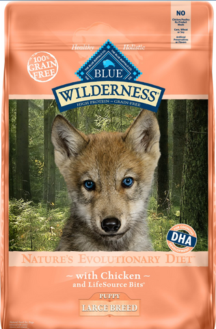 Blue Buffalo Wilderness Large Breed Puppy Chicken Recipe Grain-Free Dry Dog Food, 24-lb bag