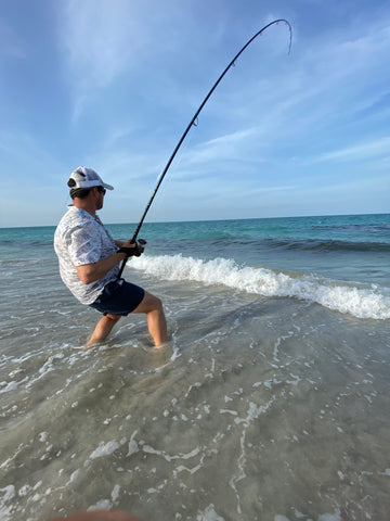 SURF Fishing a DEEP DROP OFF at the BEACH and Caught This 