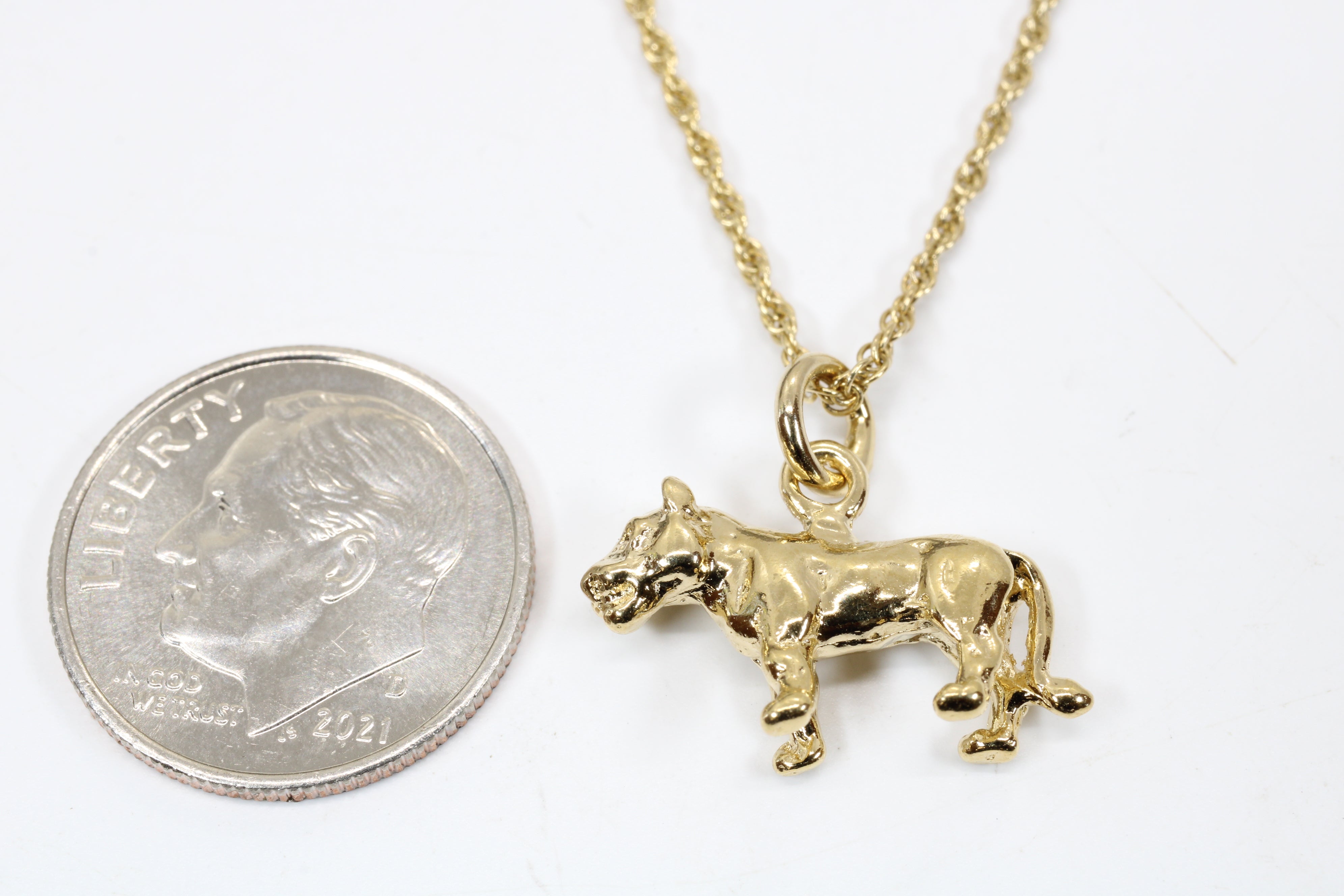 Gold Lioness Earrings for her in 14kt Gold Vermeil