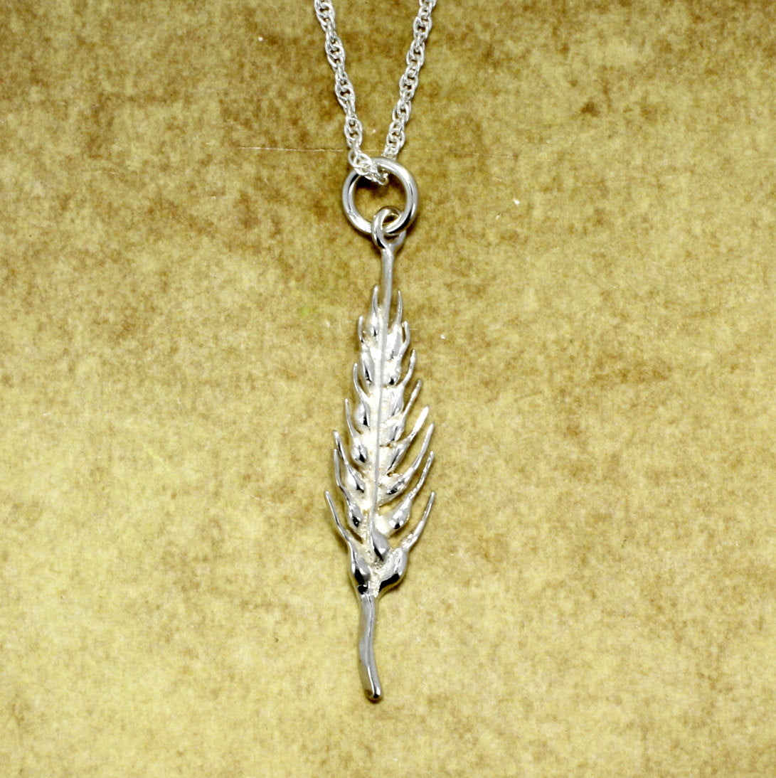 Wheat Jewelry, 925 Sterling Silver Wheat Head Necklace – Agrijewelry