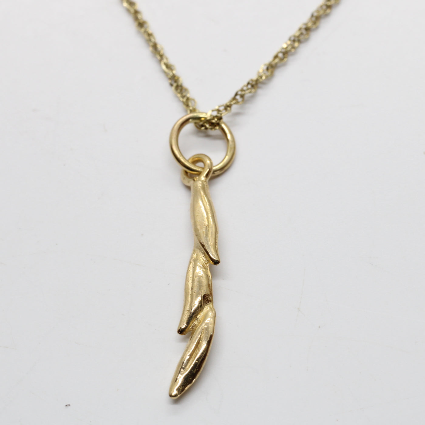 Gold Rice necklace with Three Grain of Rice in solid 14kt gold – Chris ...