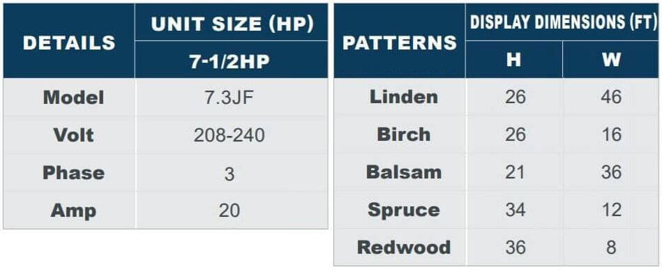 Kasco 7.5 HP JF Decorative Fountain Specs and Nozzle Sizes