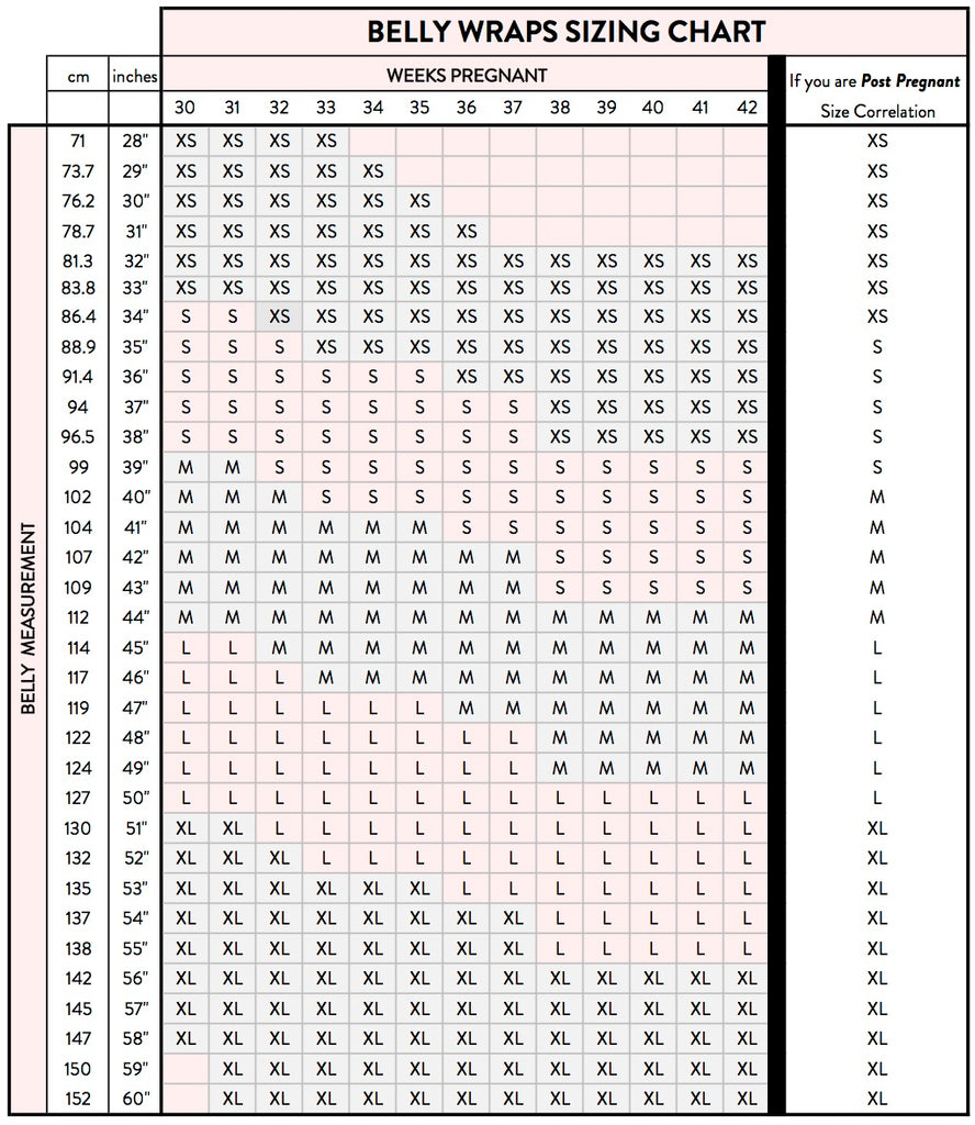 Measuring Baby Bump Chart