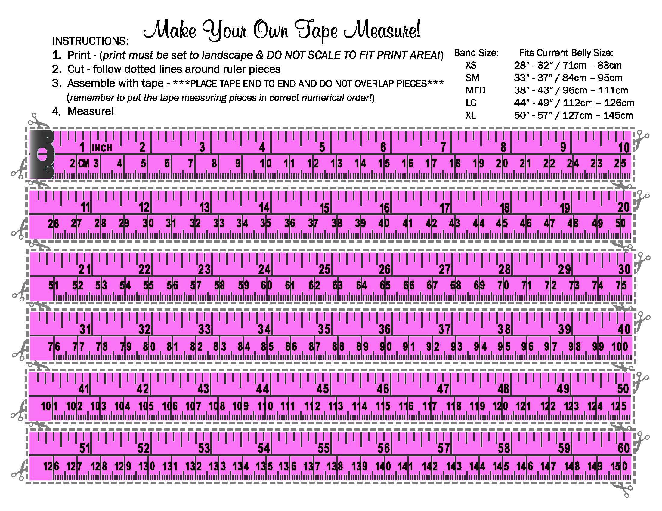 Belly Measurements Chart