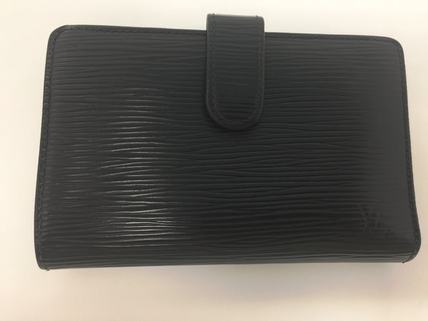 LOUIS VUITTON EPI BLACK LEATHER FRENCH PURSE WALLET - FREE SHIPPING!