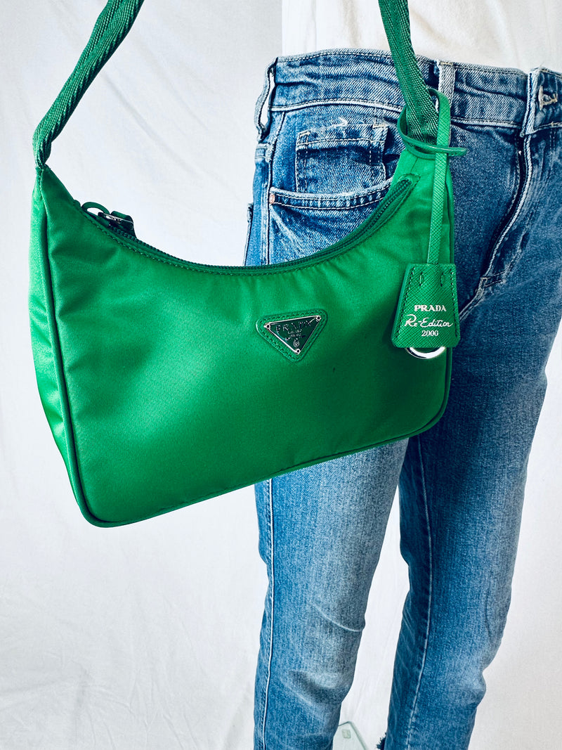 PRADA GREEN NYLON BAG - GUARANTEED AUTHENTIC! – Uptown Handbags