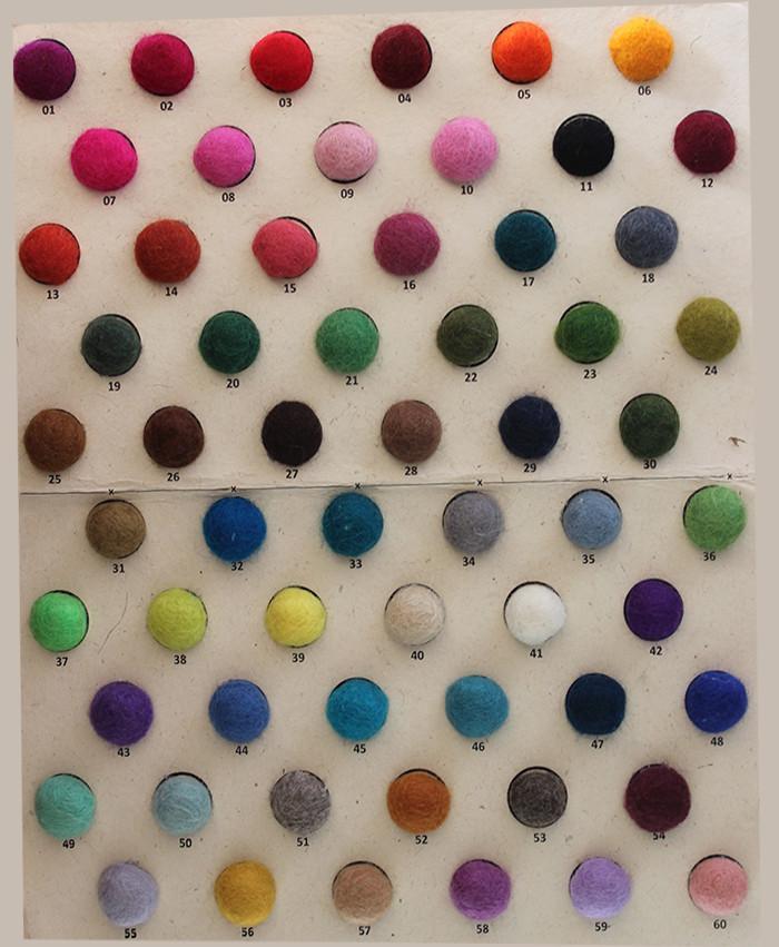 Felt Balls Rainbow Pack Sizes 1.0 Cm, 1.5 Cm, 2.0 Cm, 2.5 Cm, 3.0