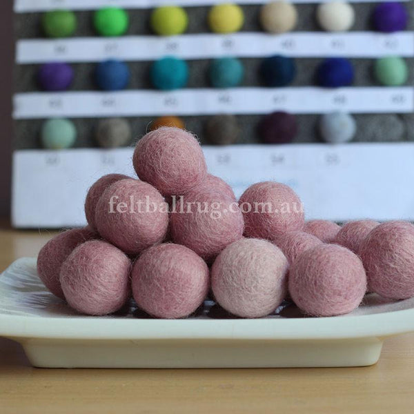Wool Felt Balls Beads Woolen Fabric 3cm 30mm Rose Red for Home Crafts 5Pcs