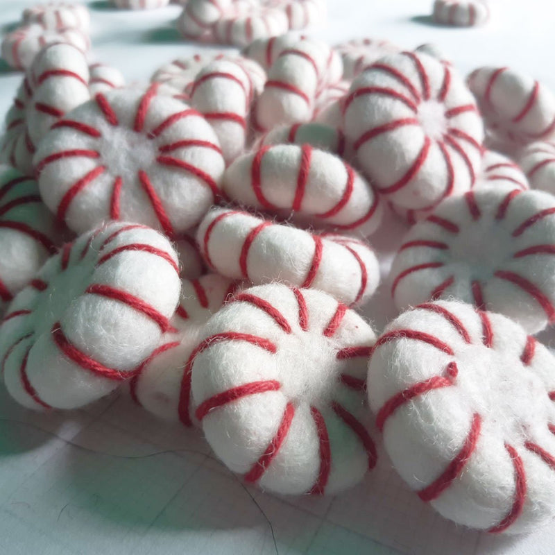 Felt Peppermint Candy Disk White - Perfect Christmas Decor Felt Candy ...