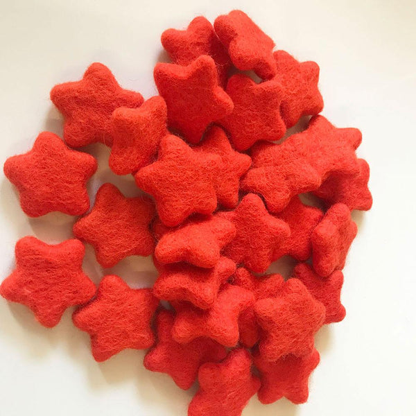 Felt Stars Assorted Colors - Handmade Felt Stars Available In 16