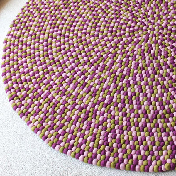 Purple Felt Ball Rug - Felt Ball Rug USA