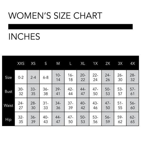Blue Sky Women's Size Chart – House of Bamboo
