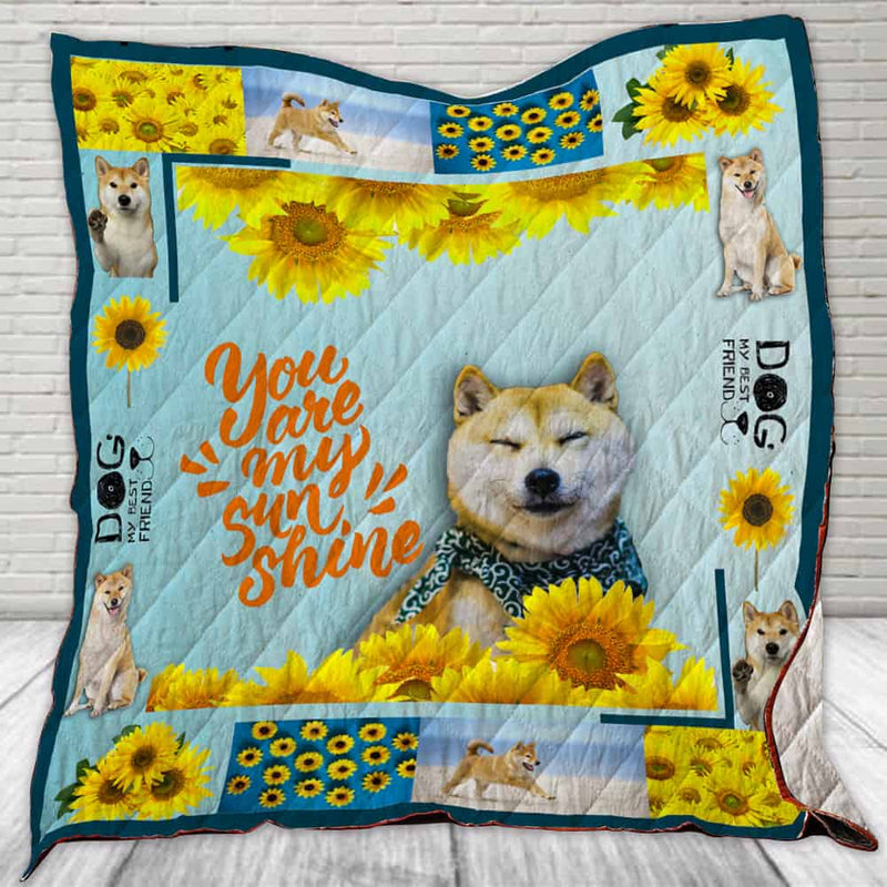 Shiba Inu You Are My Sunshine Quilt Blanket