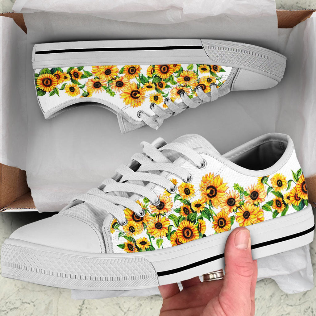 sunflowers on shoes