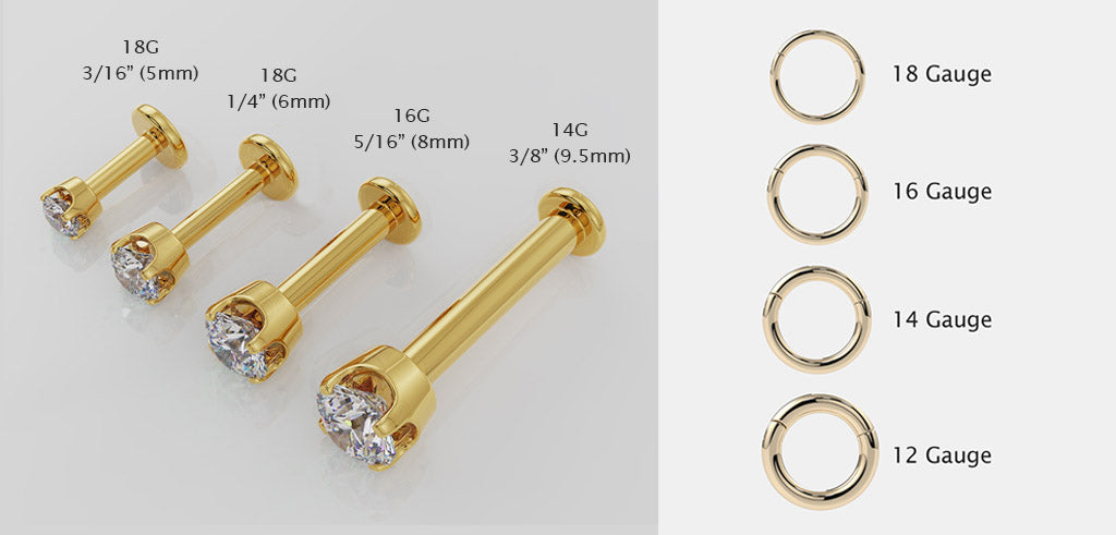 Gauge Size Chart for Body Piercings and FAQ – FreshTrends