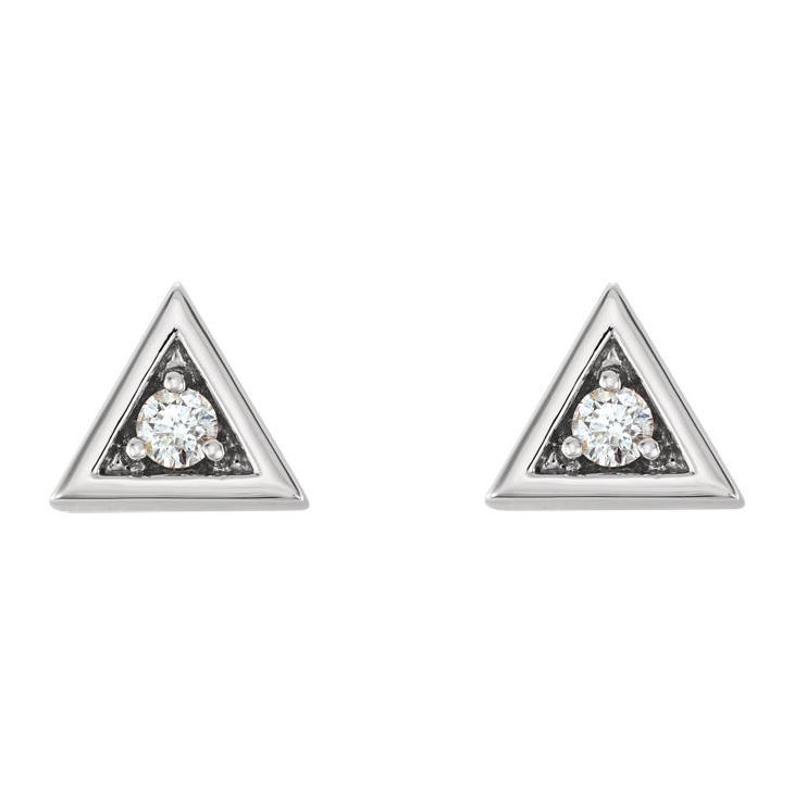 Triangle with Diamond 14K Gold Earrings#N##N##N##N# – FreshTrends