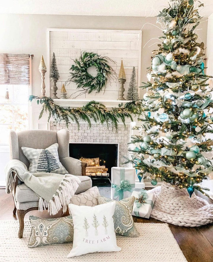 Festive Christmas Decorating Ideas to Style a Tile Fireplace Surround