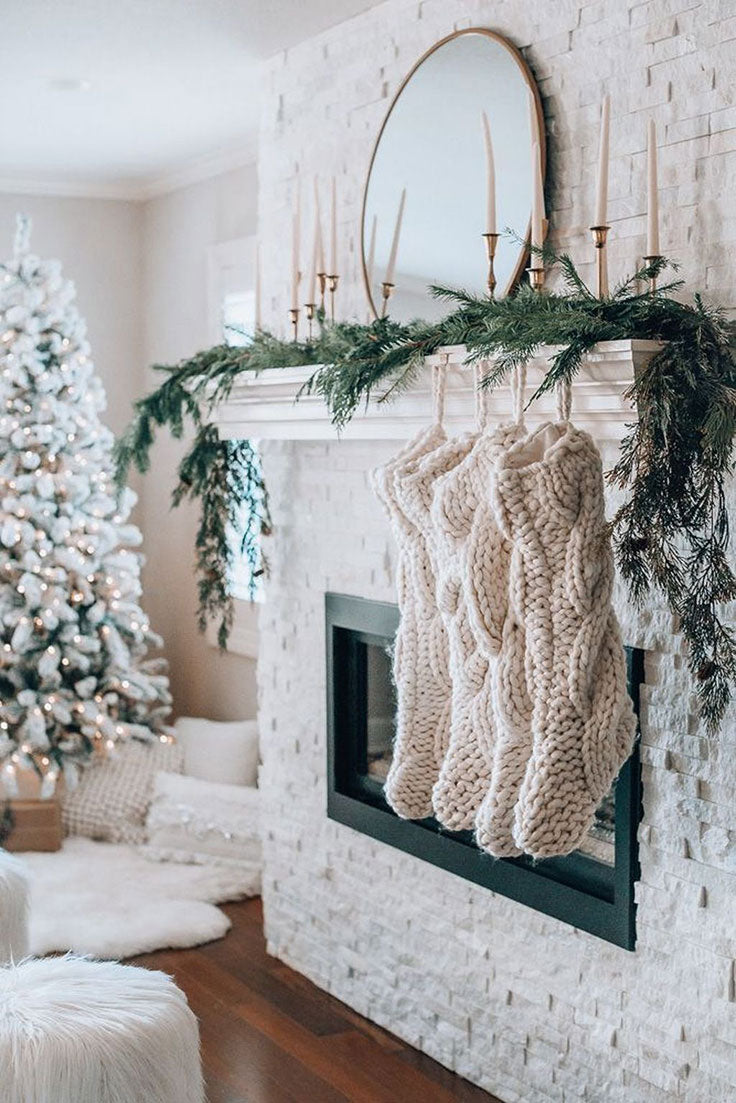 Festive Christmas Decorating Ideas to Style a Tile Fireplace Surround
