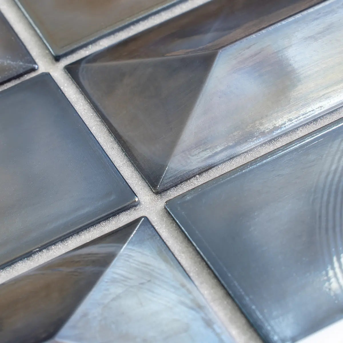 Prism Storm Beveled Brick Cast Glass Mosaic Tile - Image 6
