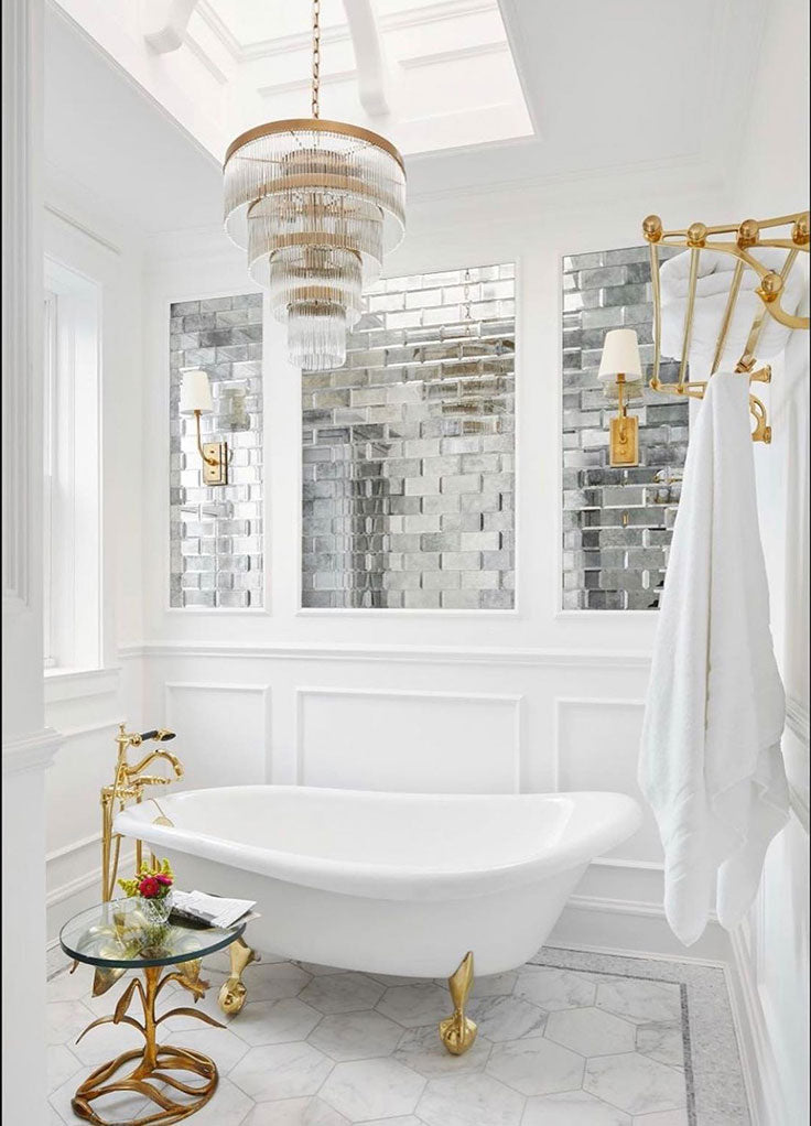 Mirror Tile Accents and Feature Decor that add Dazzling Shine