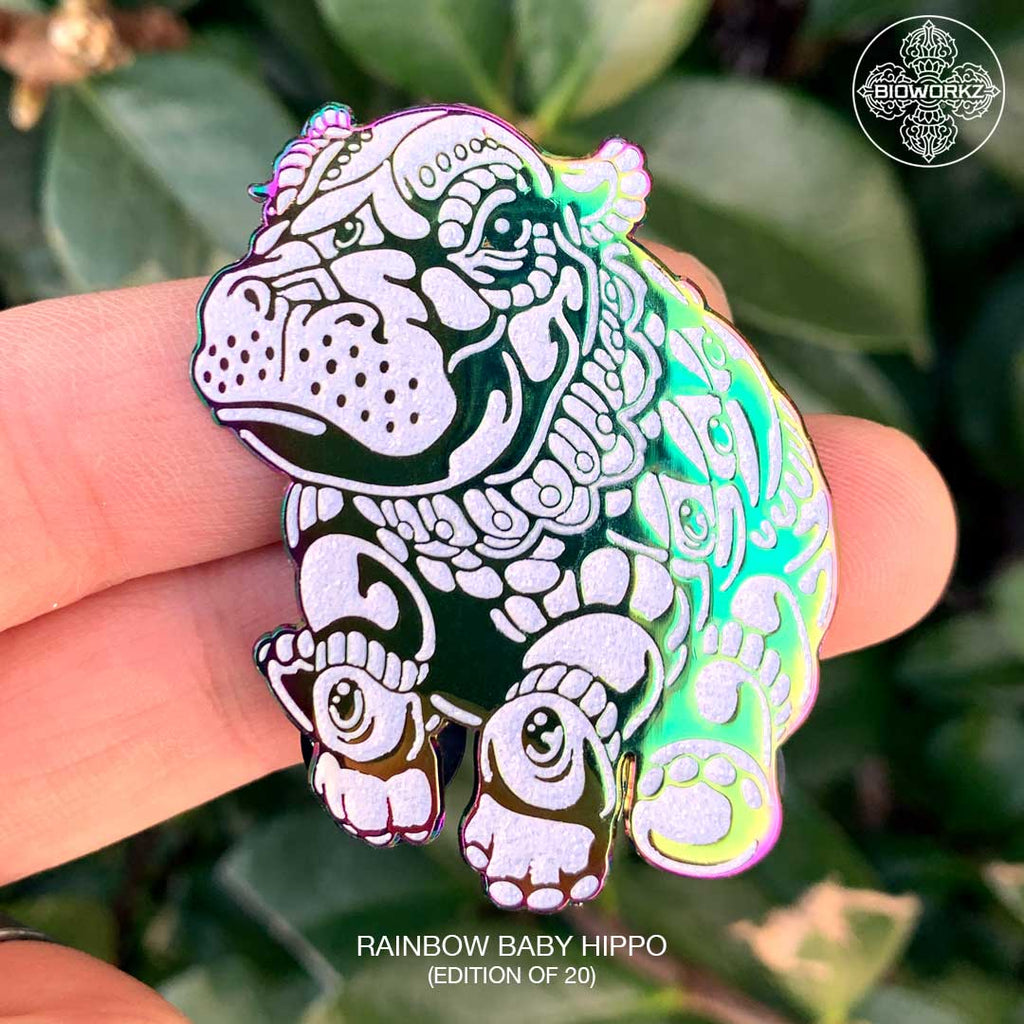 Rainbow Baby Hippo Pin (Edition of 20)