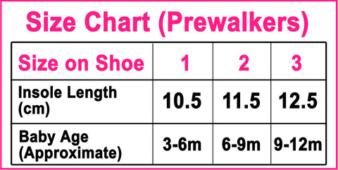 6 12 Month Shoe Size Chart