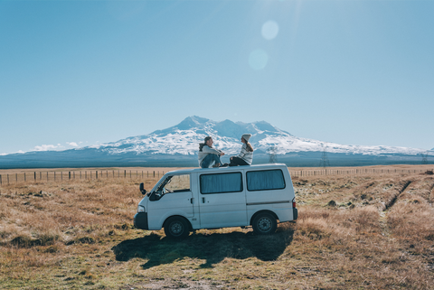 two people on a van