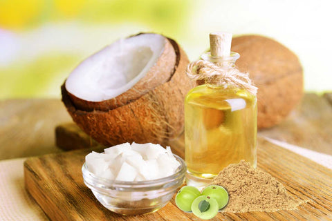 amla powder and coconut oil for grey hair