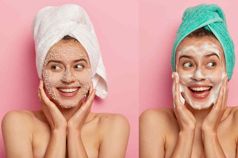 difference between face wash and face scrub