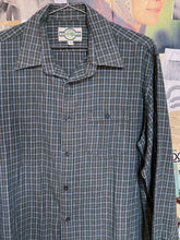 Vintage 1990s Woven Cotton Khaki Green, White & Mustard Check Flannel Shirt