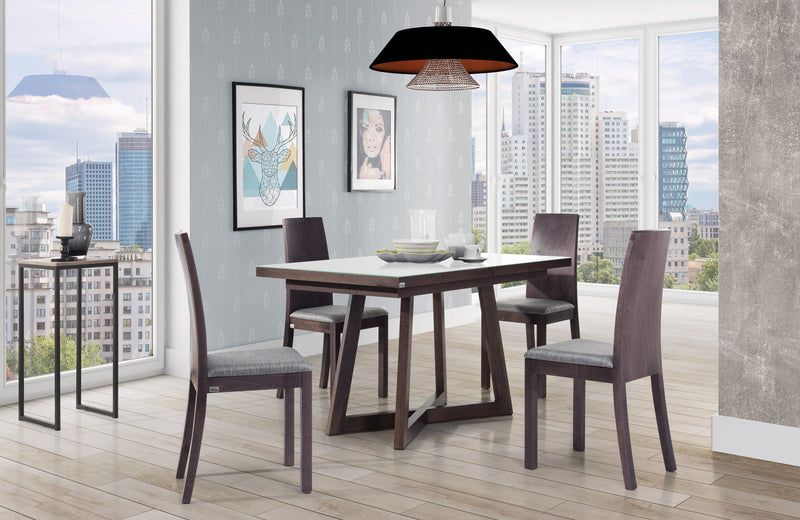 BRISH Glass Top Dining Table With Extension – Maxima House