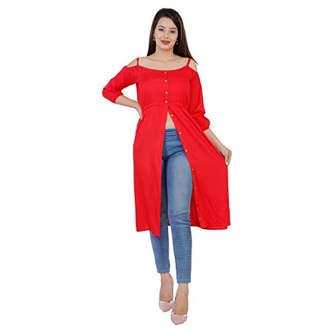 Red slit Kurti