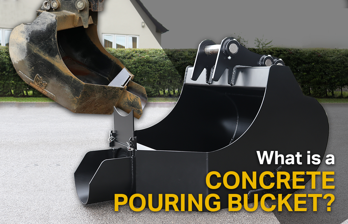 Why does the Rhinox Concrete Pouring Bucket have a chute?