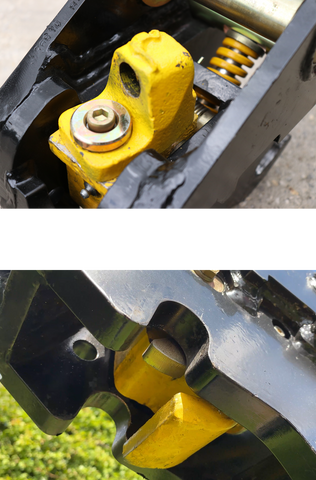 Top: Hi-vis latch and die spring. Bottom: Pressure sensitive finger and latch