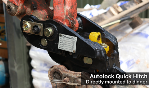 Autolock Quick Hitch directly mounted to dipper end