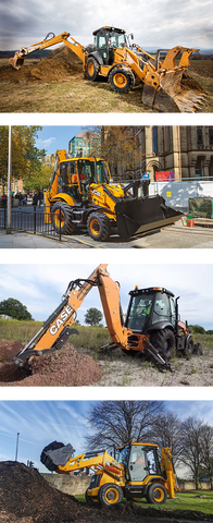 Backhoe loader in action - digging and bulk moving material