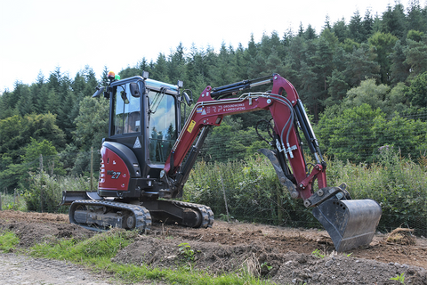 ERP Groundworks & Landscaping fitted with a Rhinox Grading Bucket