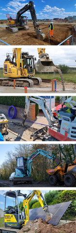 Different excavator sizes in action!