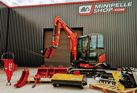 Minipelle Shop - featuring Rhinox digging buckets, micro trenching bucket, ripper tooth and quick hitch