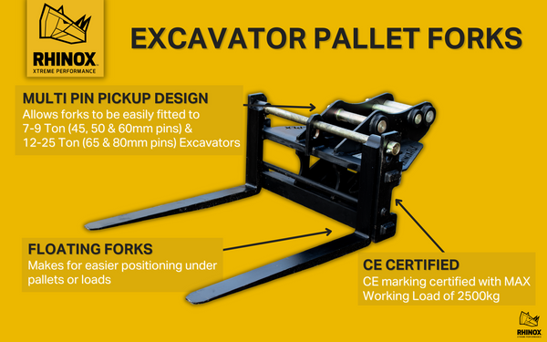 Rhinox Excavator Pallet Forks