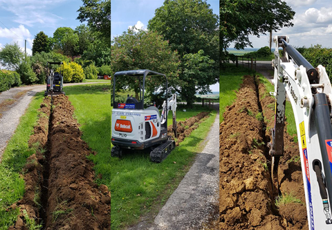 Rhino micro trenching bucket digging narrow trenches for drainage pipes