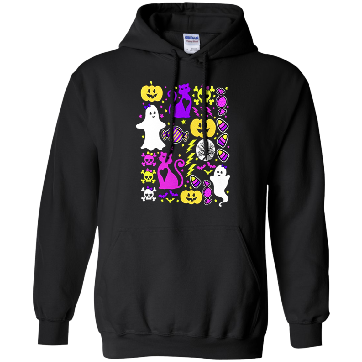 Halloween Black & Purple Halloween Characters G185 Pullover 8 Oz. Shirts