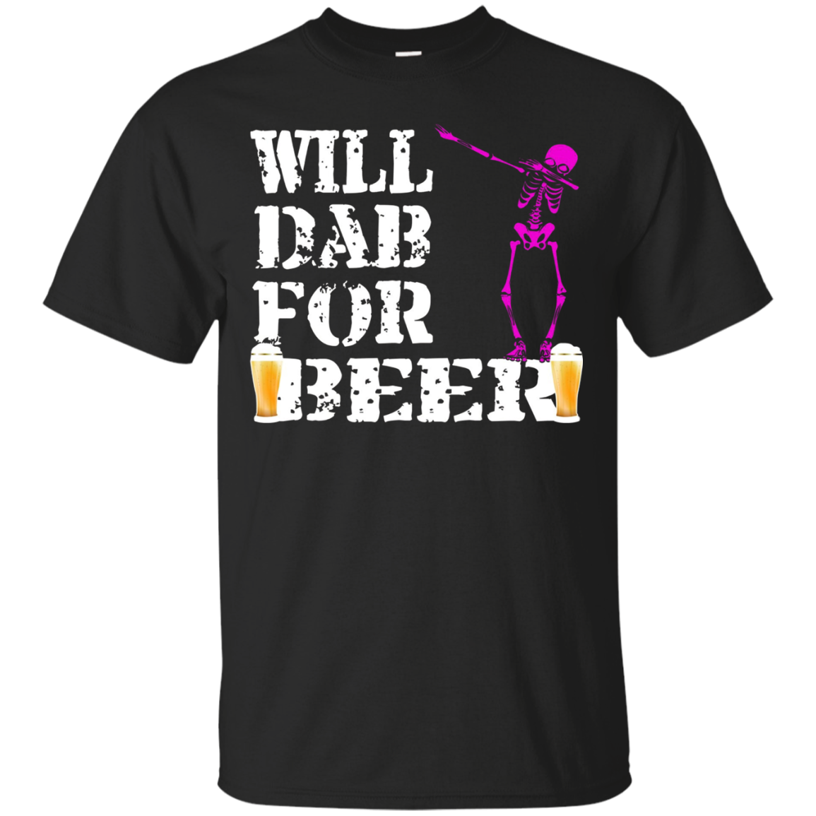 Shirt Funny Halloween T-shirt For Beer Lover Pink Dabbing Skeleton