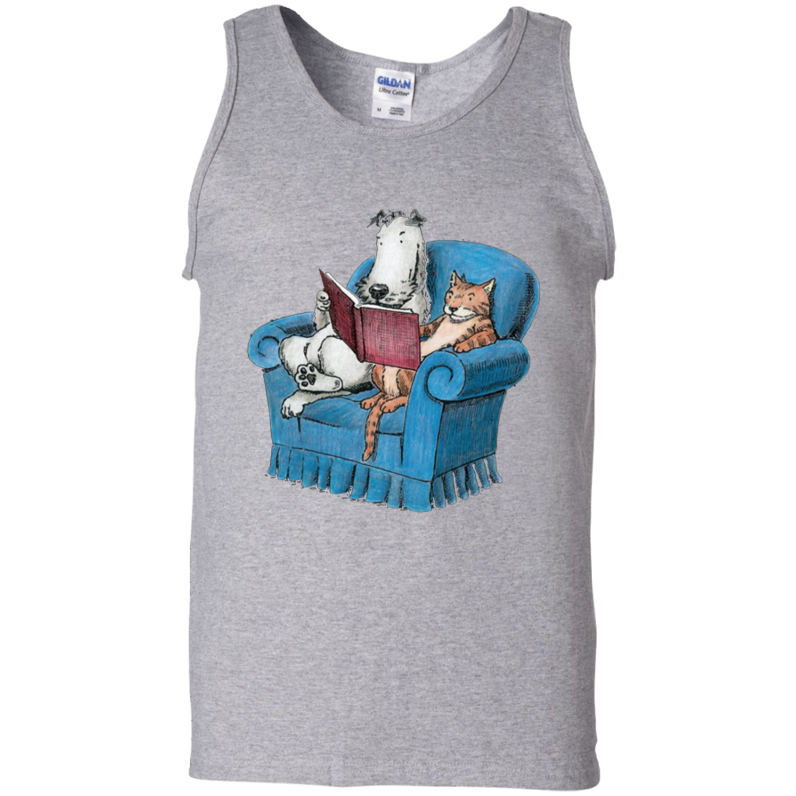 Funny Reading Tiger Reading Animal Reading Shirt G220 Tank Top