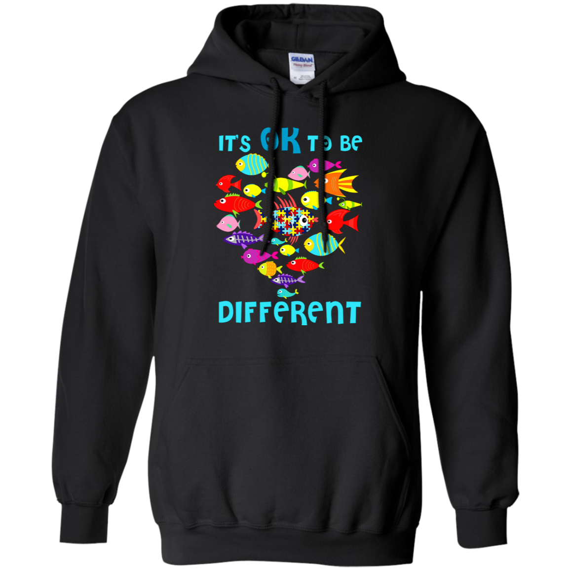 Itâ™s Ok To Be Different Autism Fish Shirt G185 Pullover 8 Oz.