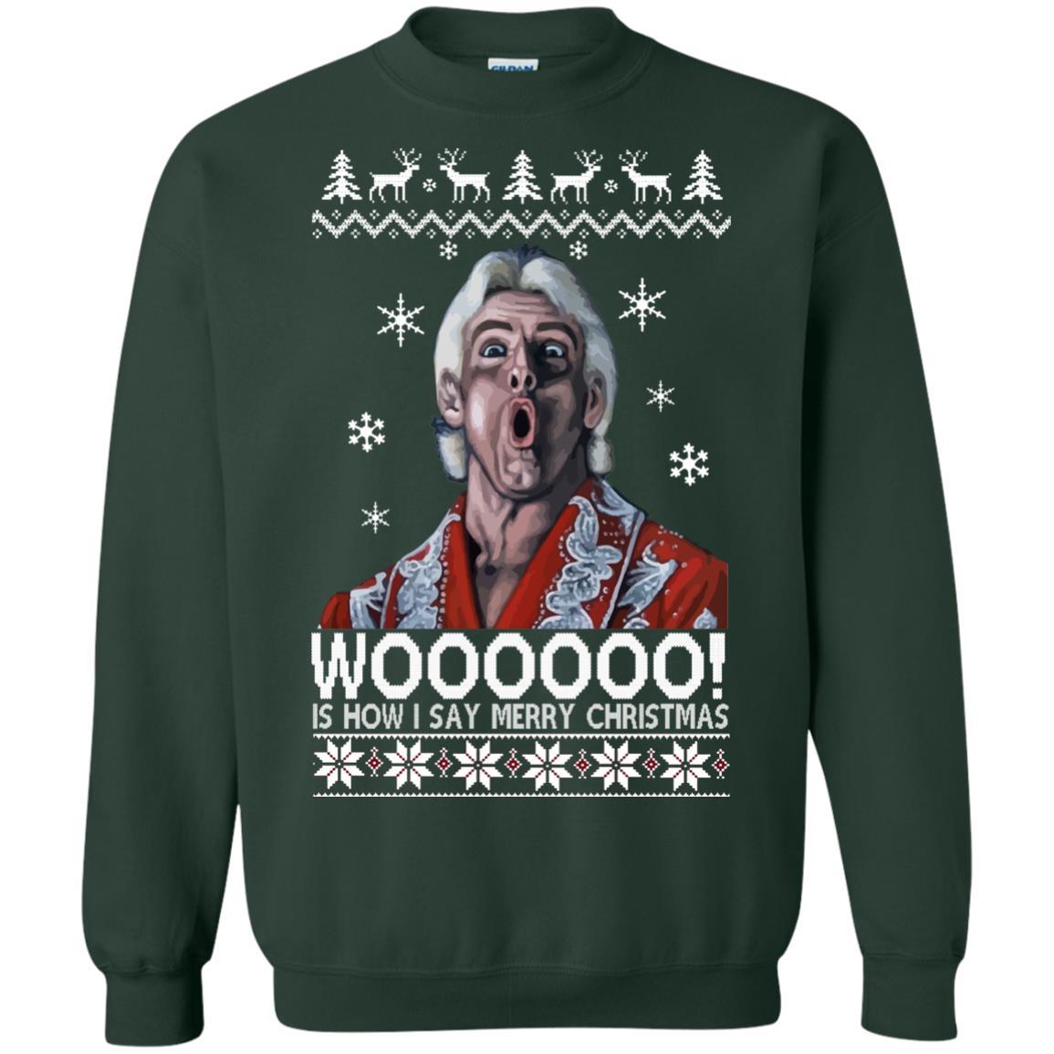 Green Ric Flair Woo Christmas Sweater Shirts