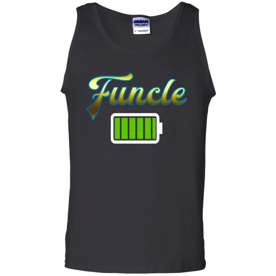 Funcle - Funny Uncle - Full Battery Funny Gift Joke Shirt G220 Tank Top